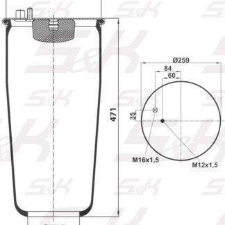 Пневмоподушка без стакана Premium Line MAN / S&K