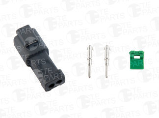 Разъём 2х контактный (ответная часть 7802135) (2-pin, 2 уплотнения, фиксатор) / TE PARTS