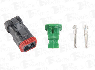 Разъём 2х контактный (ответная часть 7802125) (2-pin, 2 уплотнения, фиксатор) / TE PARTS