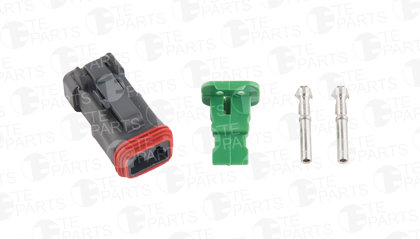 Разъём 2х контактный (ответная часть 7802125) (2-pin, 2 уплотнения, фиксатор) / TE PARTS